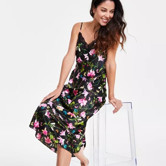 I.N.C. Lace-Trim Nightgown Amelia Blooms NWT Sz XS - Picture 3 of 6